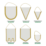 Gagliardetto Multiuso “forma pentagono” con frangia Pilly - immagine 2