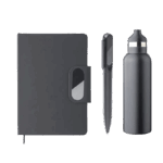 set regalo multiuso 3 pezzi: notebook tavolo,penna e borraccia BRUSS - immagine 2