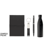 set regalo 4 pezzi: notebook tavolo, penna, borraccia e portachiavi GINEVRA - immagine 2