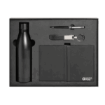 set regalo 4 pezzi: notebook tavolo, penna, borraccia e portachiavi GINEVRA